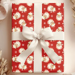 Papel De Presente Red Vintage Santa Claus Face Watercolor<br><div class="desc">Enrole seus presentes em alegria festiva com nosso Red Vintage Papai Noel Face Watercolor Wrapping Paper! Este charmoso design apresenta ilustrações nostálgicas de aquarela de Papai Noel em um fundo vibrante, enfeitado com flocos de neve delicados. Perfeito para adicionar um toque de charme de vintage aos presentes de férias, este...</div>
