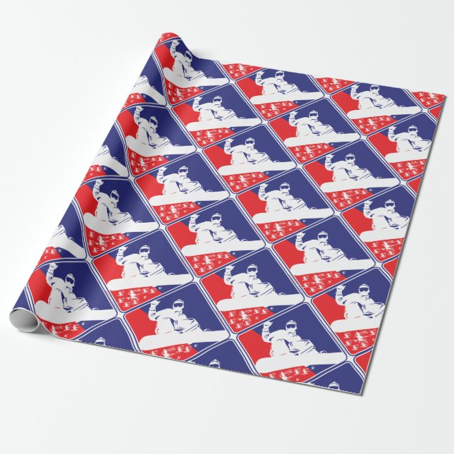 Papel De Presente Red-White-and-Blue-Snow-Boa (Desenrolado)
