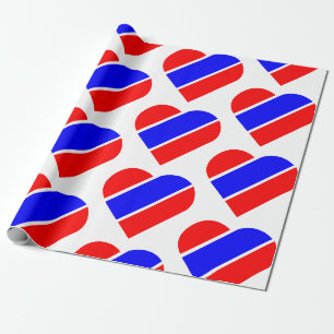 Papel De Presente red white blue heart usa patriotic