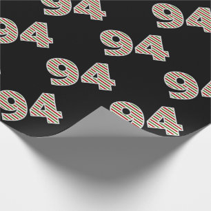 Papel De Presente Red, White, Green 94... 94... evento no dia de Nat