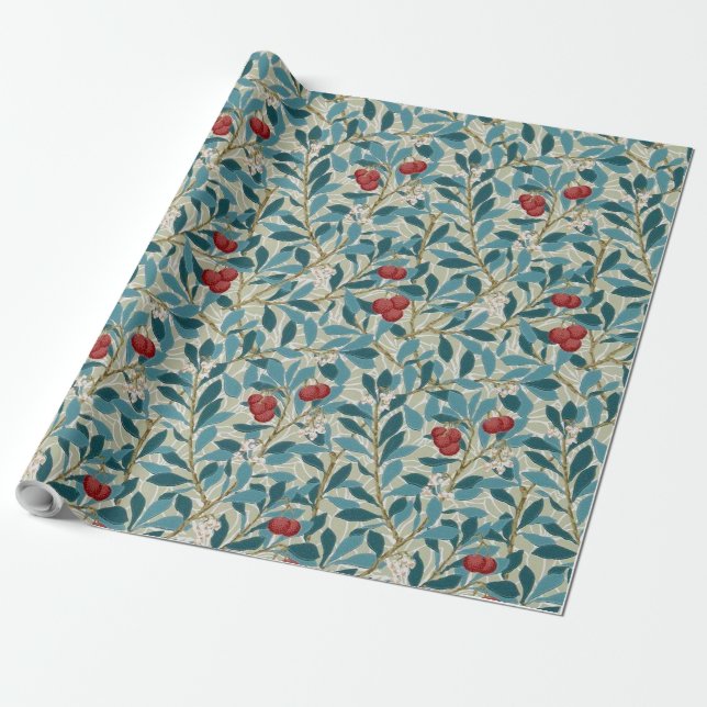 Papel De Presente Redberry Tree, William Morris (Desenrolado)