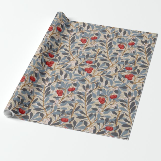 Papel De Presente Redberry Tree, William Morris (Desenrolado)