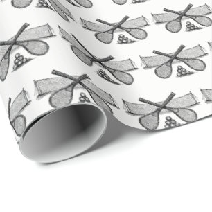 Papel De Presente Rede de Tênis de Vintage Esporte, Raquetas Cruzad