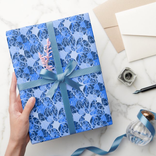 Papel De Presente Rede Neural Neurônios Azuis (Presentear)