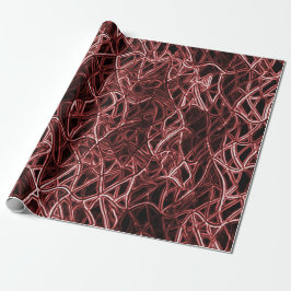 Papel De Presente Rede vermelha entrelaçada de fio rústico e enredad