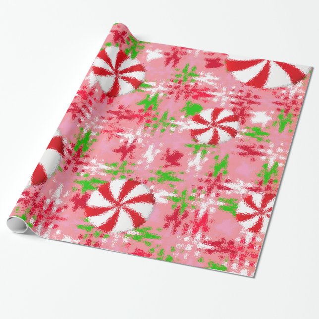 Papel De Presente Redemoinho de Hortelã (Desenrolado)