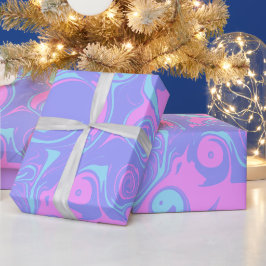 Papel De Presente Redemoinhos abstratos rosa roxo azul