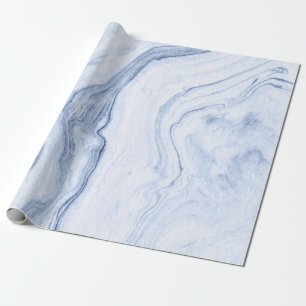Papel De Presente Redemoinhos modernos do mármore das Azul-Cinzas