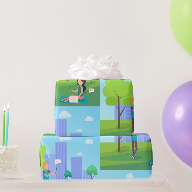 Papel De Presente Redes Sociais No Parque (Criador carregado)