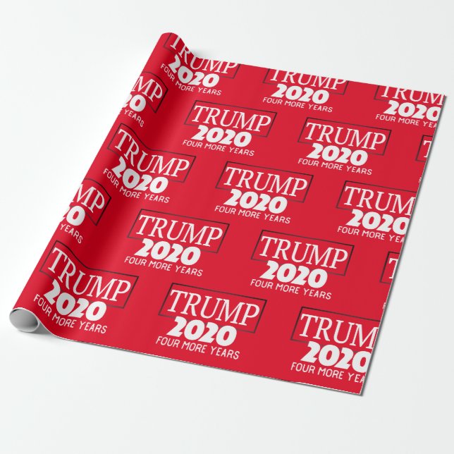 Papel De Presente Reeleição De Trump 2020 Quatro Anos Mais (Desenrolado)