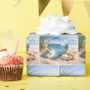 Papel De Presente Reflexo do veleiro na esfera de vidro