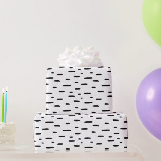 Papel De Presente Reflexões Tribais Modernos a Preto e Branco