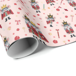 Papel De Presente Rei do Rato do Quebra-Nozes Rosa Pastel