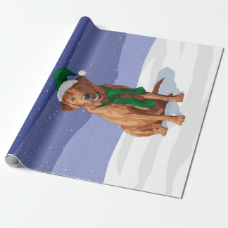 Papel De Presente Reindeer Dando Nariz ao Coelho