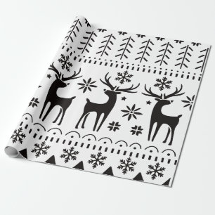 Papel De Presente Reindeer de Natal para Folk Moderno