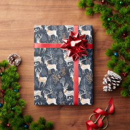 Papel De Presente Reindeer Delights - Silhuettes Festivos