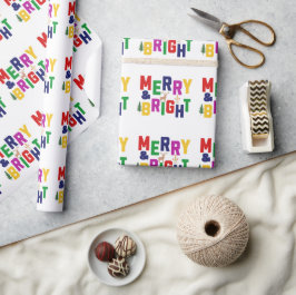 Papel De Presente Reindeer feliz e pinheiro brilhante Snowman