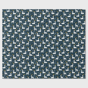 Papel De Presente Reindeer geométrico e Design de inverno das estrel