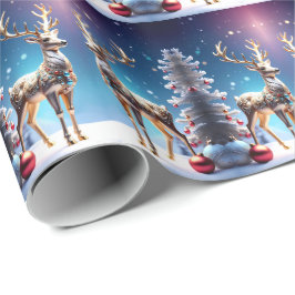 Papel De Presente Reindeer Jewels Papel de moldagem de Natal