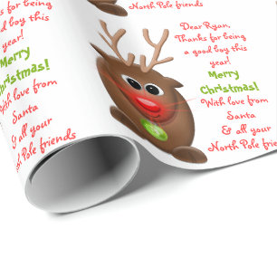 Papel De Presente Reindeer - Letra do Natal dos Papais noeis