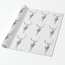 Papel De Presente Reindeer no Papel de Moldagem de Neve