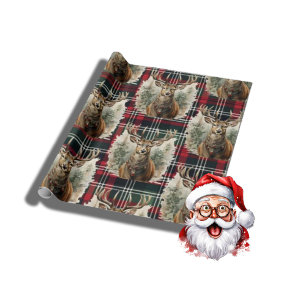 Papel De Presente Reindeer vermelho de Natal