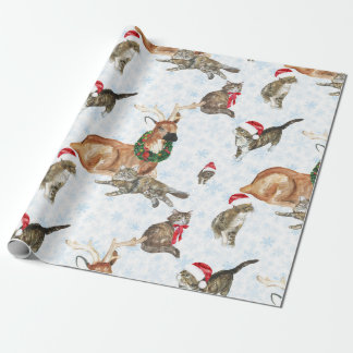 Papel De Presente Reindeers and Kitty Cats