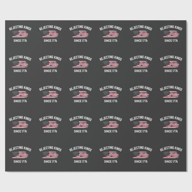 Papel De Presente Rejeitando Reis desde 1776 4 de julho (Aberto)