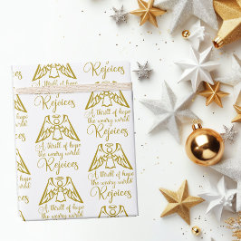 Papel De Presente Rejoice Angel Elegant Gold Religious Christmas
