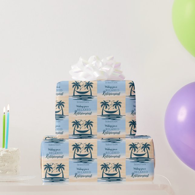 Papel De Presente Relaxe RetiREDE Beach Hammock (Presentes para festas)