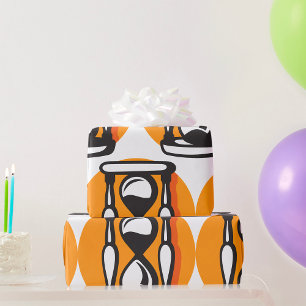 Papel De Presente Relógio de Areia Retro Minimalista Tempo