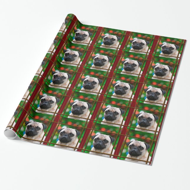 Papel De Presente Relógios do Pug para o papai noel (Desenrolado)