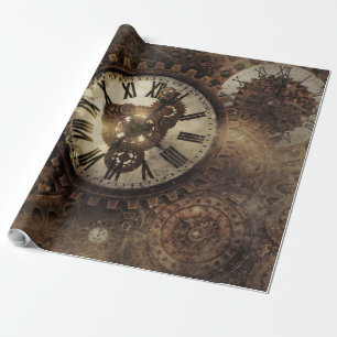 Papel De Presente Relógios Vintage Steampunk