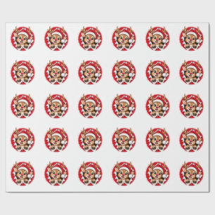 Papel De Presente Rena de Natal Japonesa