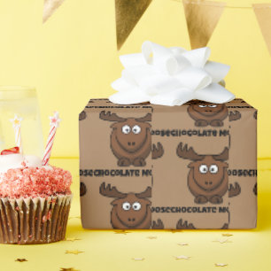 Papel De Presente Renaça de Chocolate Fofa, Cartoon de Piada de Sob