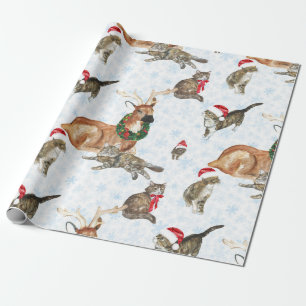 Papel De Presente Renas e Gatinhos