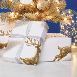 Papel De Presente Renas Espumantes e Estrelas