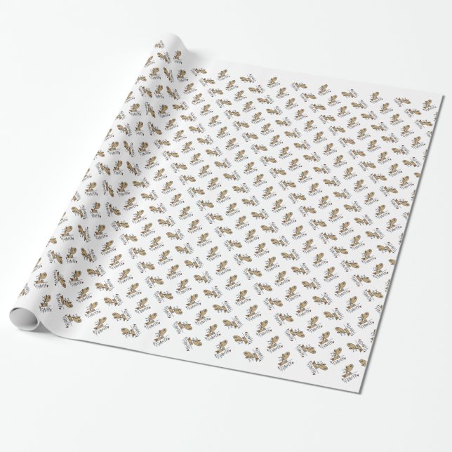 Papel De Presente Renas Prancer e Presentes (Desenrolado)