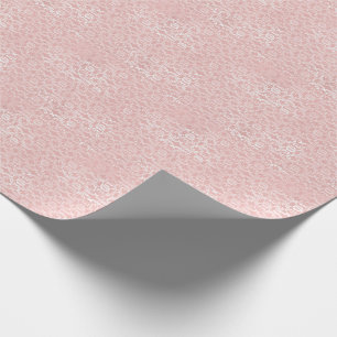 Papel De Presente Renda Metálica Rosa Vintage Rústico