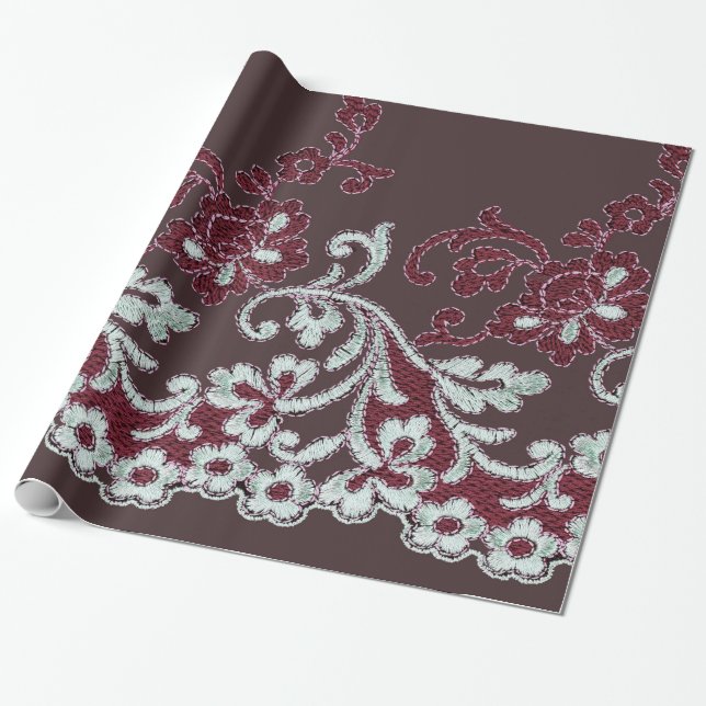 Papel De Presente Renda Vintage Shabby-Chic (Desenrolado)