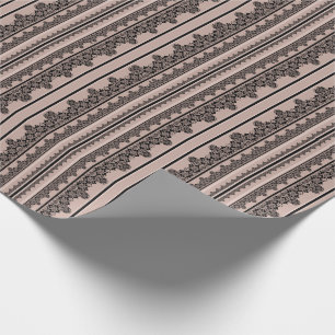 Papel De Presente rendas pretas, trabalho aberto, fundo castanho, be