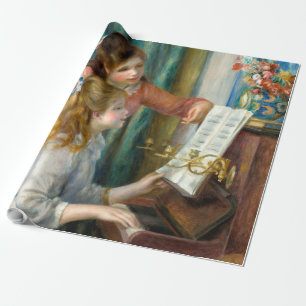 Papel De Presente Renoir Duas Meninas ao Piano Impressão Música Arte