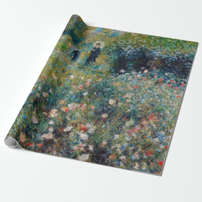 Papel De Presente Renoir - Mulher com Guarda-Sol num Jardim (Desenrolado)