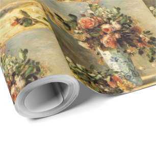 Papel De Presente Renoir Rosas e Jasmine em um Delft Vase