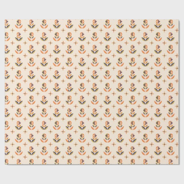 Papel De Presente Repeating floral pattern on wrapping paper (Aberto)