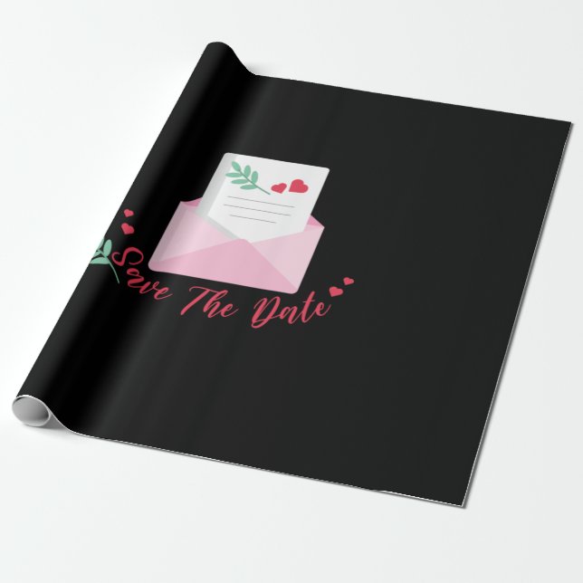 Papel De Presente Reserve a data para casamento (Desenrolado)