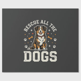 Papel De Presente Resgate Todos Os Cães Vintage Cão