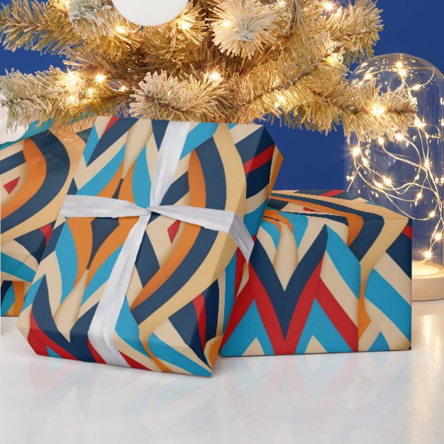 Papel De Presente Ressonância ométrico rayas de cor 3D (Feriados)