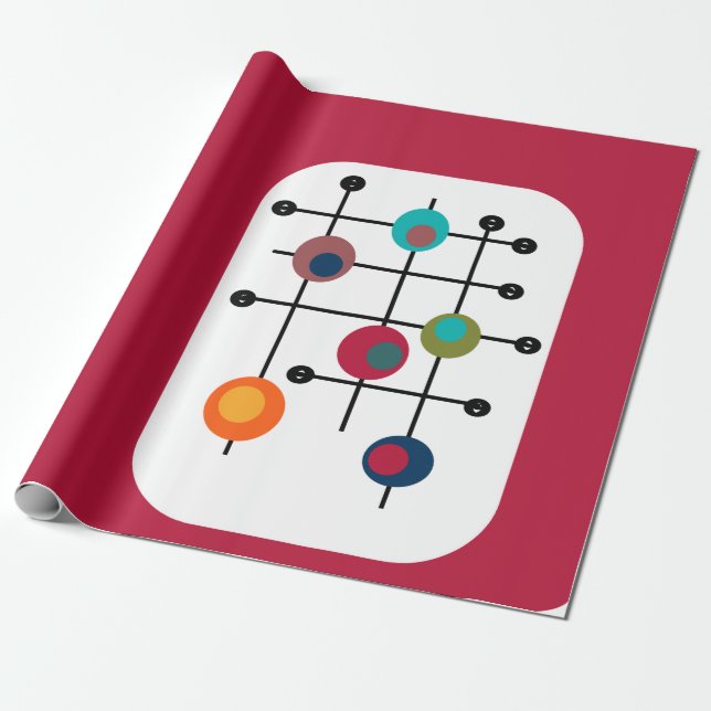 Papel De Presente Retângulo do século médio (Desenrolado)