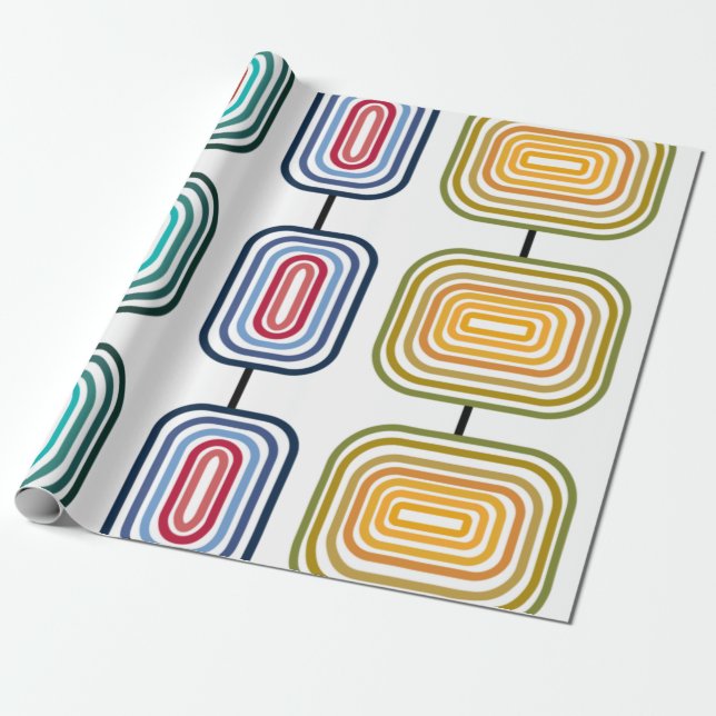 Papel De Presente Retângulos Concentrados (Desenrolado)
